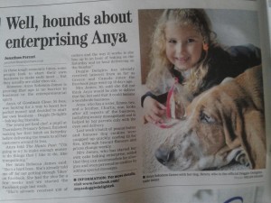 L'articolo sulla piccola Anya del giornale locale