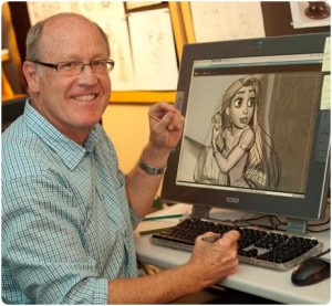 Glen Keane a lavoro su Rapunzel, film del 2010