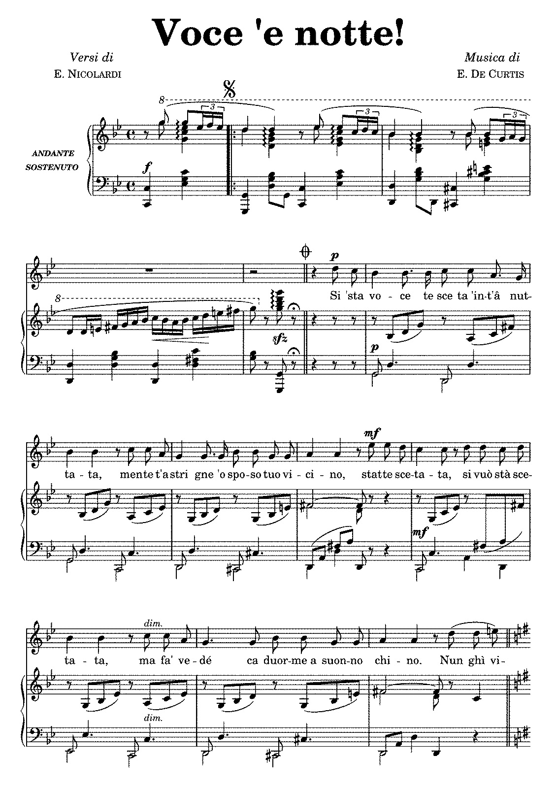 '' Voce e notte''